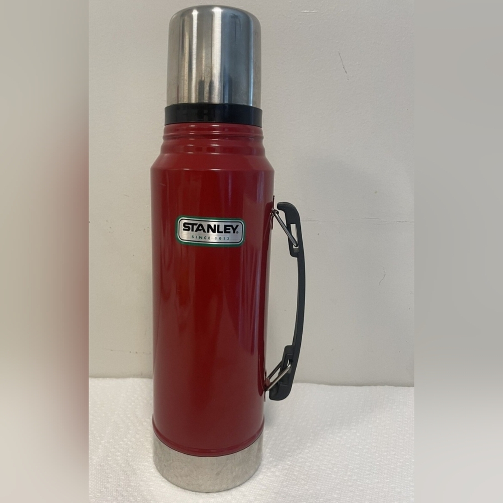 Stanley Vintage Red and Silver Vacuum Bottle